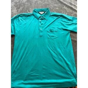 Palmland Classic 2 Pocket Solid Polo Shirt Size‎ Blue Medium-XLT